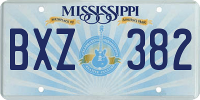 MS license plate BXZ382