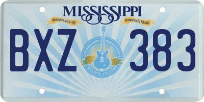 MS license plate BXZ383