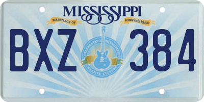 MS license plate BXZ384