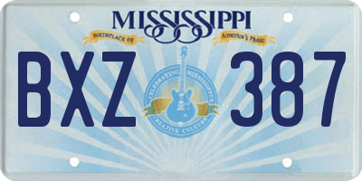 MS license plate BXZ387
