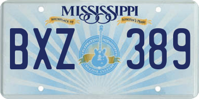 MS license plate BXZ389
