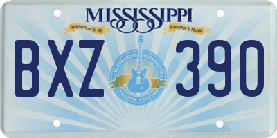 MS license plate BXZ390