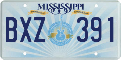 MS license plate BXZ391
