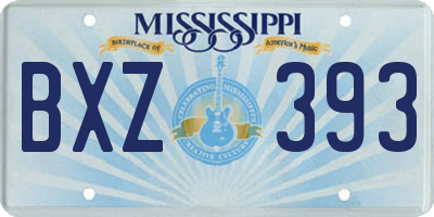 MS license plate BXZ393