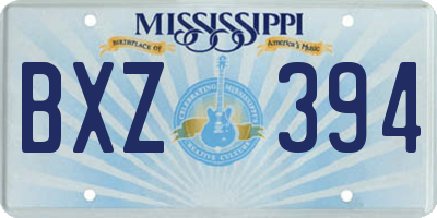 MS license plate BXZ394