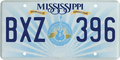 MS license plate BXZ396