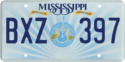 MS license plate BXZ397