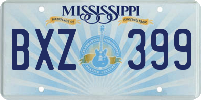 MS license plate BXZ399