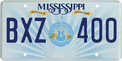 MS license plate BXZ400