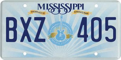 MS license plate BXZ405