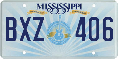 MS license plate BXZ406