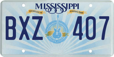 MS license plate BXZ407