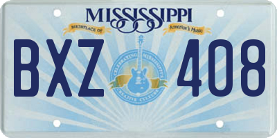 MS license plate BXZ408