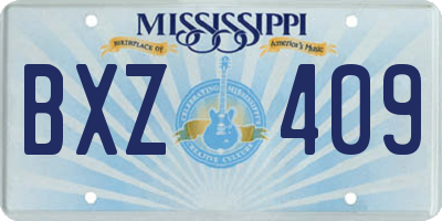 MS license plate BXZ409