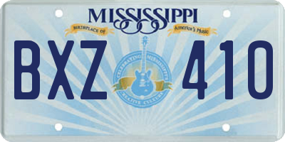 MS license plate BXZ410