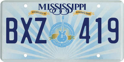 MS license plate BXZ419