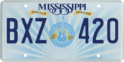 MS license plate BXZ420