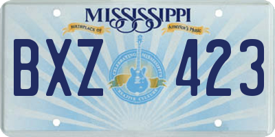 MS license plate BXZ423