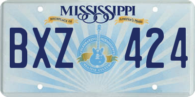 MS license plate BXZ424