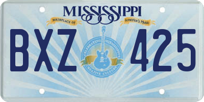 MS license plate BXZ425