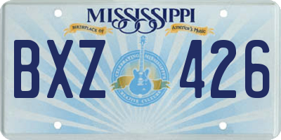 MS license plate BXZ426