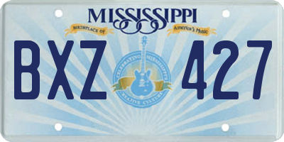 MS license plate BXZ427