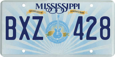 MS license plate BXZ428