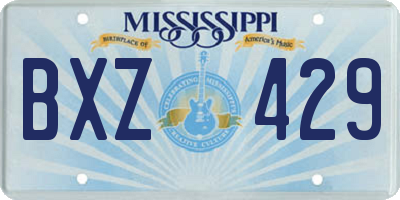 MS license plate BXZ429