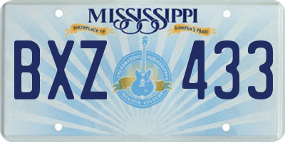 MS license plate BXZ433