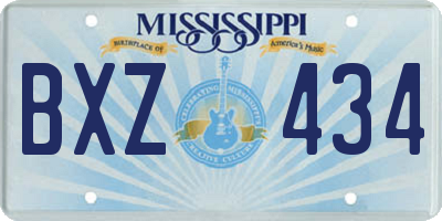 MS license plate BXZ434