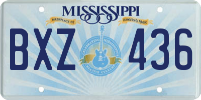 MS license plate BXZ436