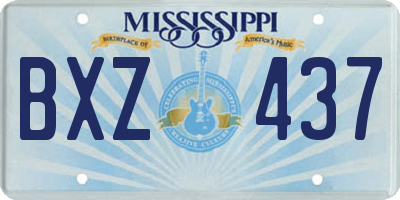MS license plate BXZ437
