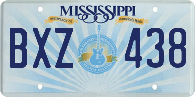 MS license plate BXZ438