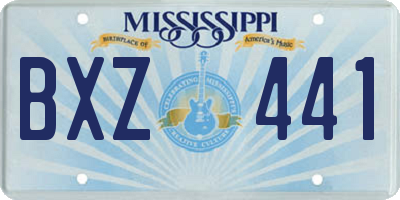MS license plate BXZ441