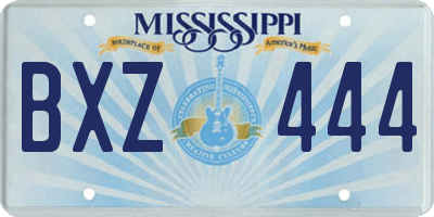 MS license plate BXZ444