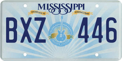 MS license plate BXZ446