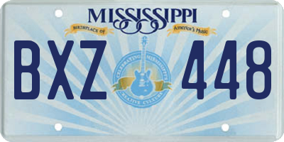 MS license plate BXZ448