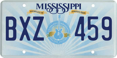 MS license plate BXZ459
