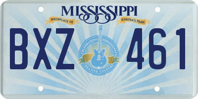 MS license plate BXZ461