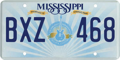 MS license plate BXZ468