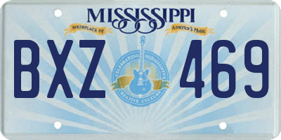 MS license plate BXZ469