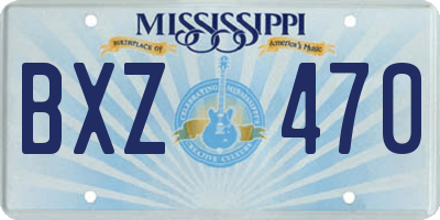 MS license plate BXZ470