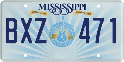 MS license plate BXZ471