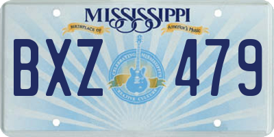 MS license plate BXZ479