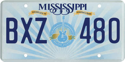 MS license plate BXZ480