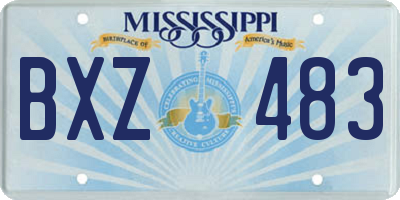 MS license plate BXZ483