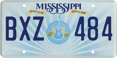 MS license plate BXZ484