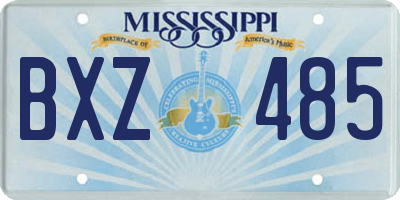 MS license plate BXZ485