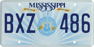 MS license plate BXZ486