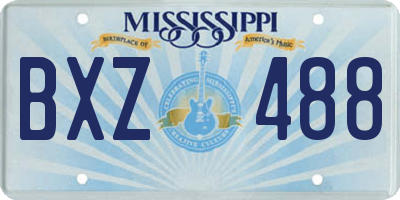 MS license plate BXZ488